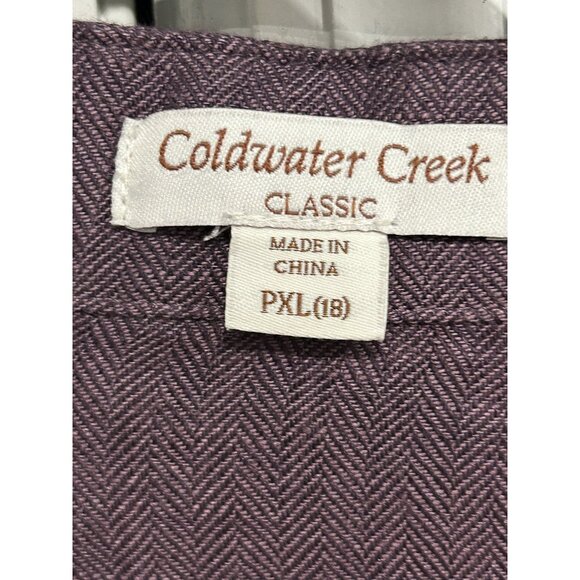 Coldwater Creek NWT Plum Linen Open-Front Cardigan Blazer Jacket Sz PXL - Picture 5 of 11